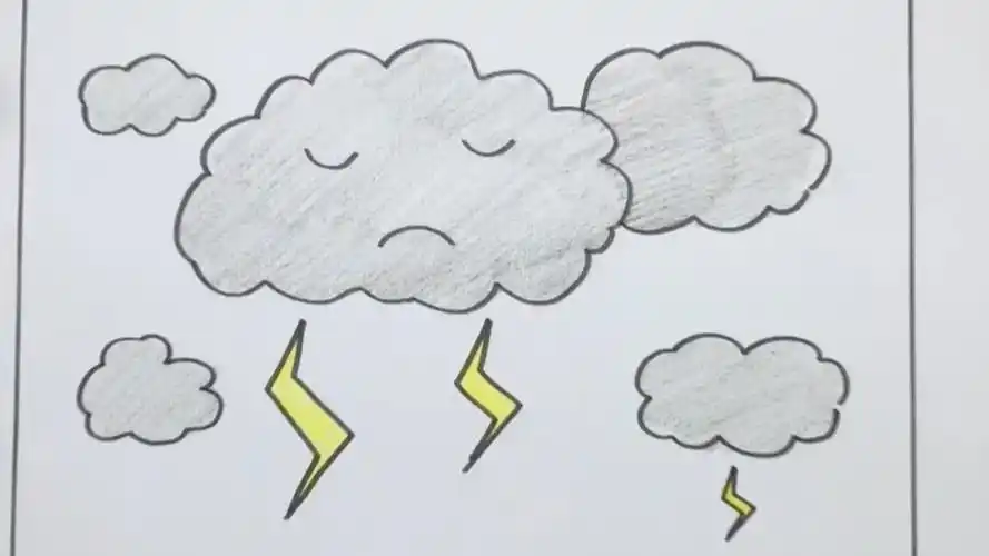 简笔画创意乌云简单几步
