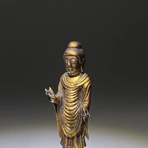 唐铜鎏金佛像