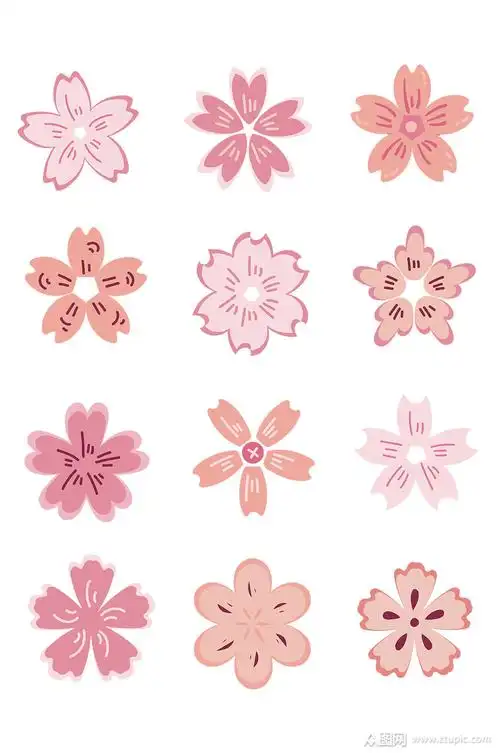 手绘樱花免抠素材