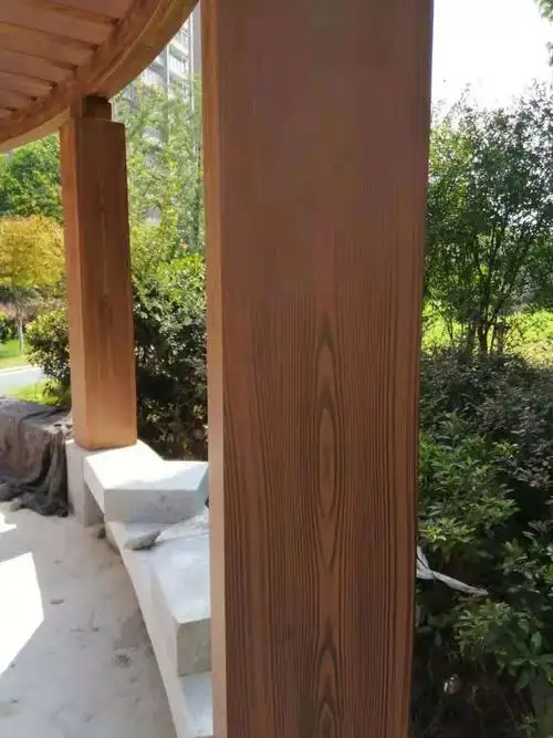 杭州小区长廊仿木纹漆施工效果图