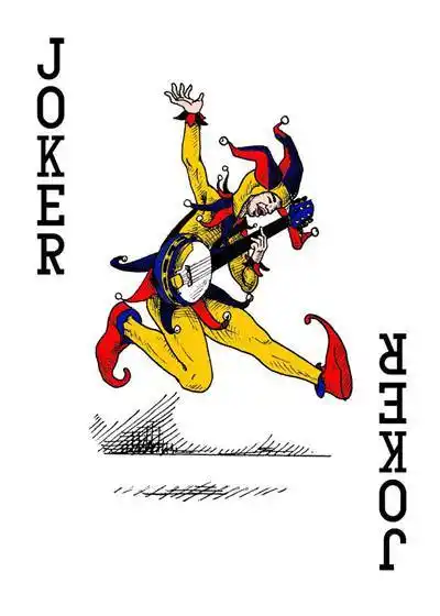 29张彩色扑克牌小丑纹身手稿图案