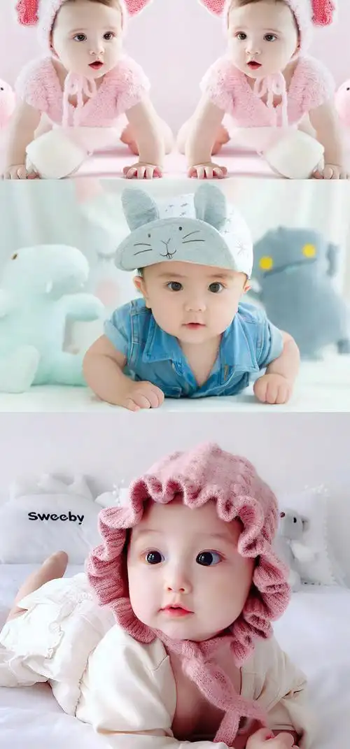 宝宝照片龙凤画报可爱 宝宝海报双胞胎可爱bb图片龙凤婴儿墙贴画报