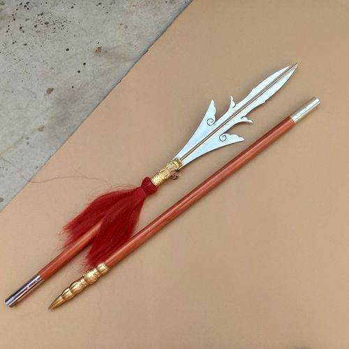 三尖不锈钢两刃刀杨戬兵器武术器械二郎神道具两刃枪更多武术装备