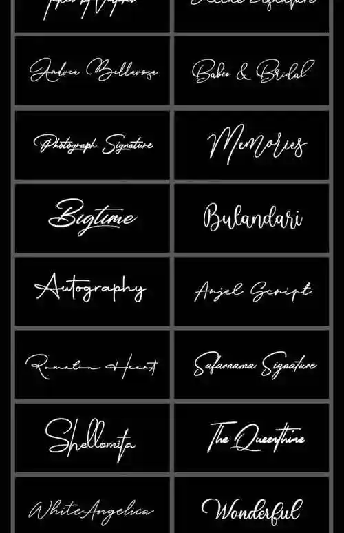 ps常用字体包商用飘逸手写英文纤细连笔婚礼海报贺卡签名设计素材