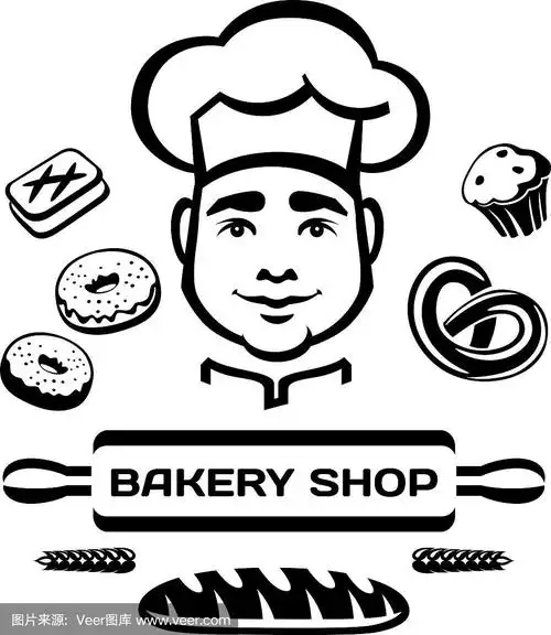 面包店,男人,烘焙师,肖像,与众不同