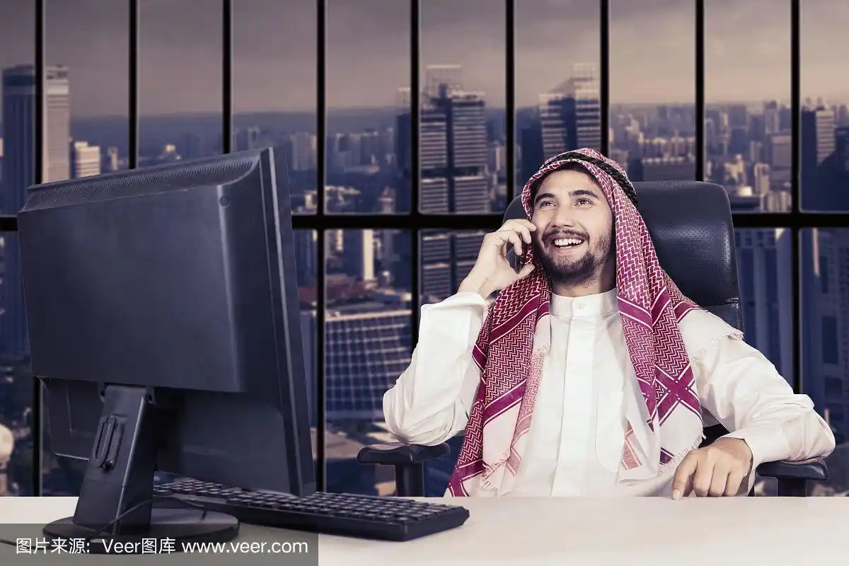 中东人,男商人,阿拉伯,办公室,络腮胡子