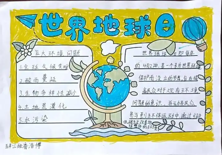 "爱护地球 从我做起 为地球发声"手抄报-图2
