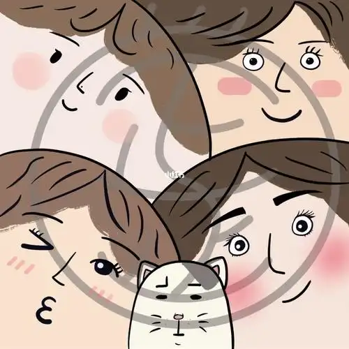 procreate宿舍四人可爱群头像原创定制