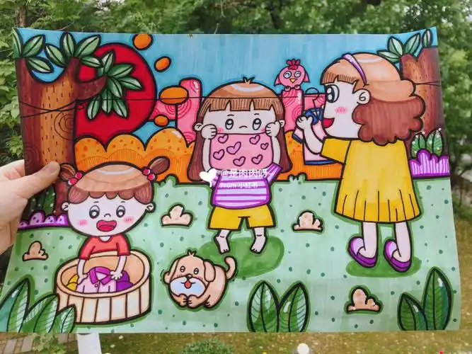 ink play马克笔临摹:忌廉宝宝的童画世界#简笔画教程#儿童画  #劳动