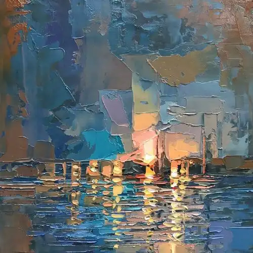 画家jason anderson 运用色块笔触画出抽象的现代厚涂油画