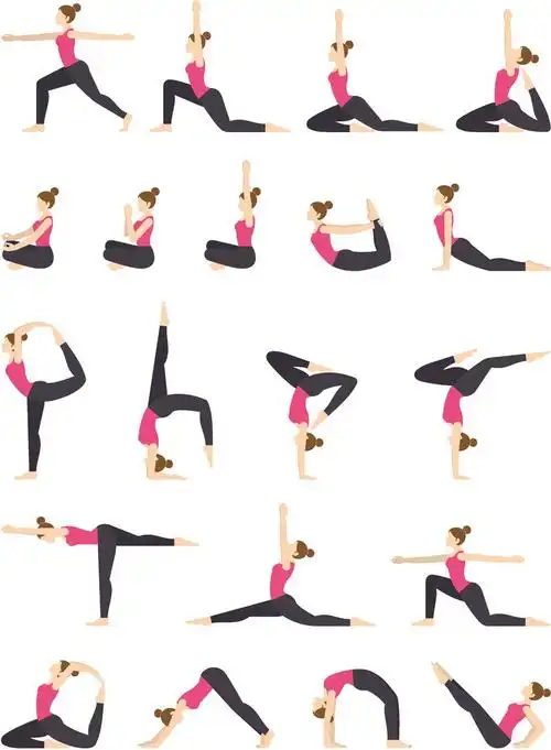 矢量有氧运动姿势图