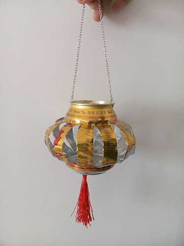 易拉罐手工_易拉罐灯笼 废物利用灯笼 幼儿废物利用手工 灯笼成品优惠