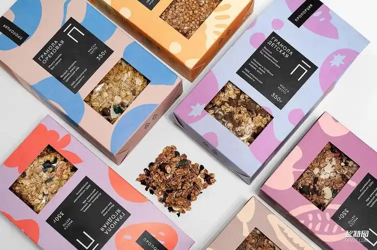 清新潮流风格麦片包装盒设计