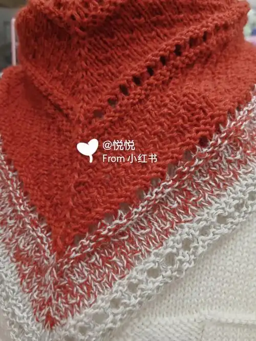 棒针款三角小围巾