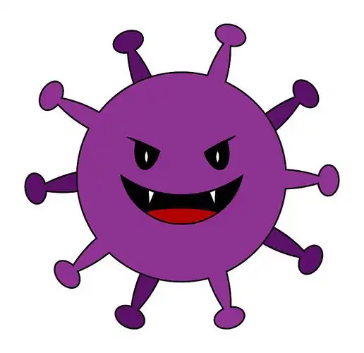 病毒covid - 19恶魔人物卡通白色背景呈现—正版高清下载,购买_视觉