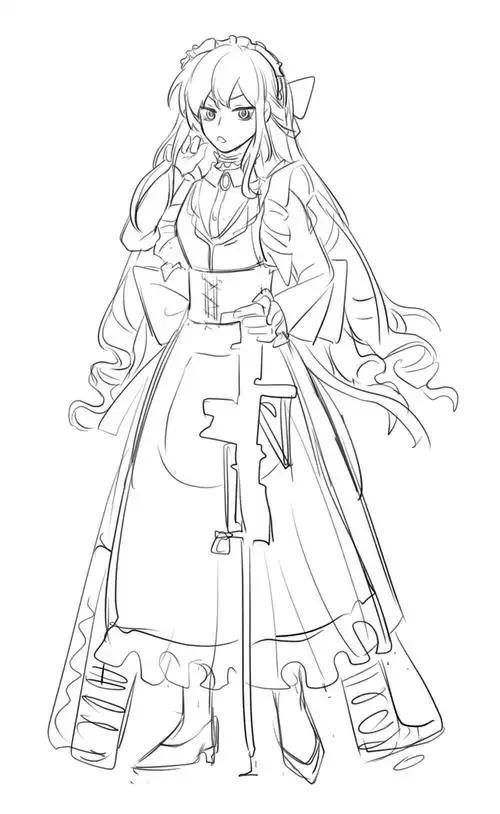 想着画一个克莱尔女仆装