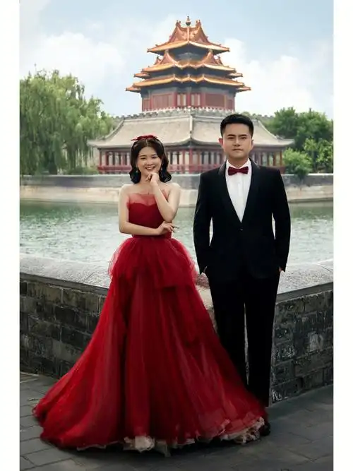 超爱的角楼婚纱照