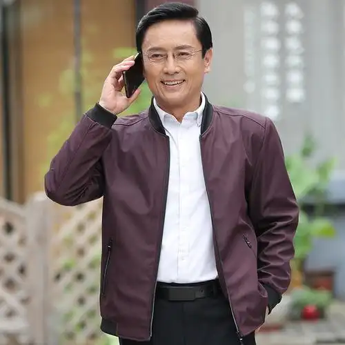 中年男士夹克男装2018春秋中老年人爸爸外套男秋季40岁50休闲上衣