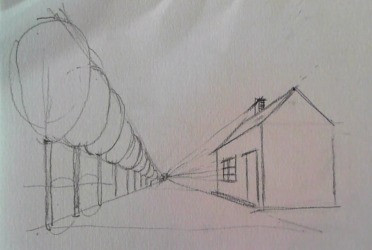 素描——老师上课素描截图(001,一点透视)