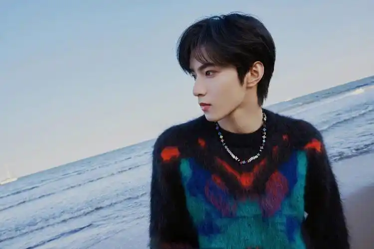 刘耀文阿那亚大秀造型图全身穿搭以黑色为主