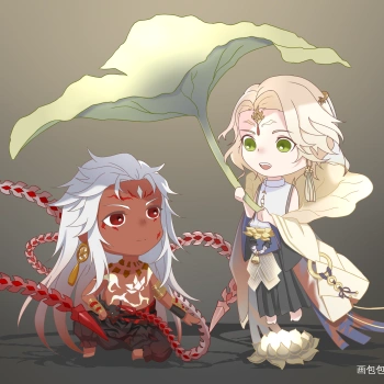 堆堆堆_阴阳师q版修帝阿修罗帝释天绘画作品