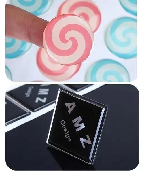 彩色树脂滴塑不干胶标签水晶滴胶车标商标透明滴塑不干胶贴纸