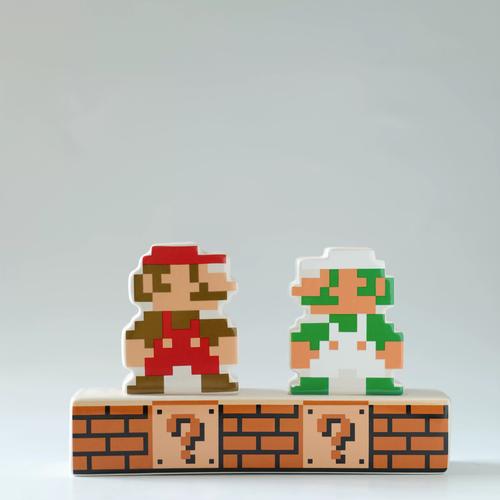 muse garden 马里奥和路易吉 好基友像素超级玛丽双面图案胡椒瓶