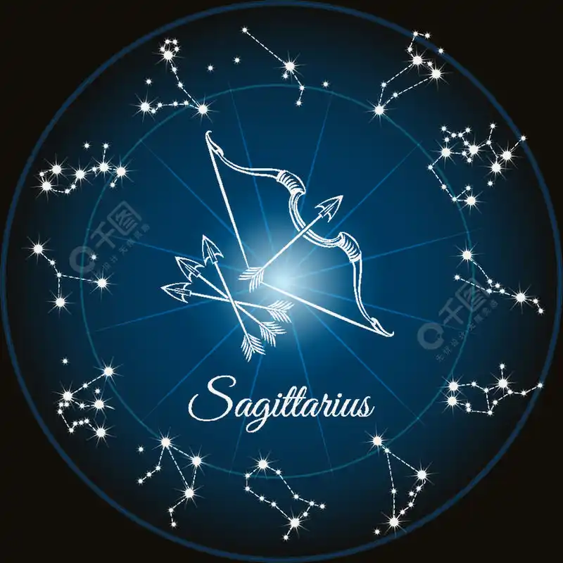 星座射手座星座射手座和圆形星座矢量图