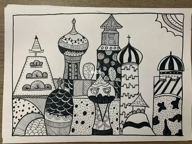 儿童线描画【城堡】