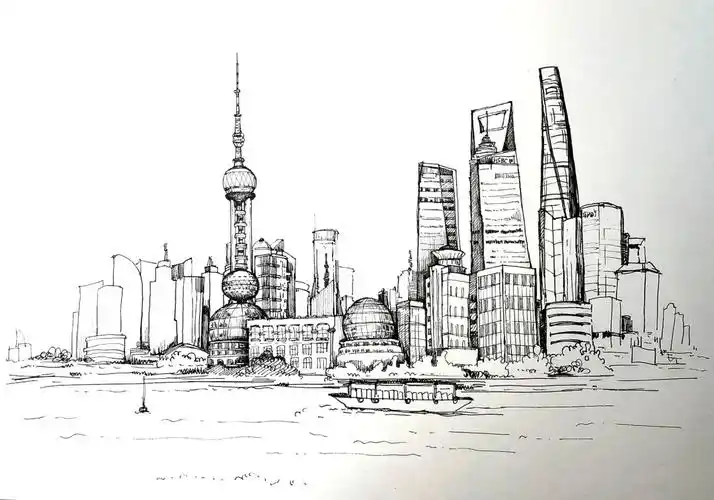 省考速写92分 约稿 代画作业请私信哦#速写 #风景速写 #上海外滩