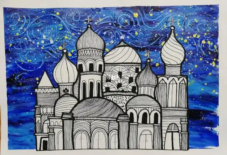 儿童创意画  #艺术  #画画  #拜占庭