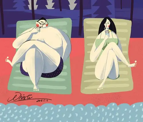 阿mu和海shi两个同事悠闲的躺在菲律宾的