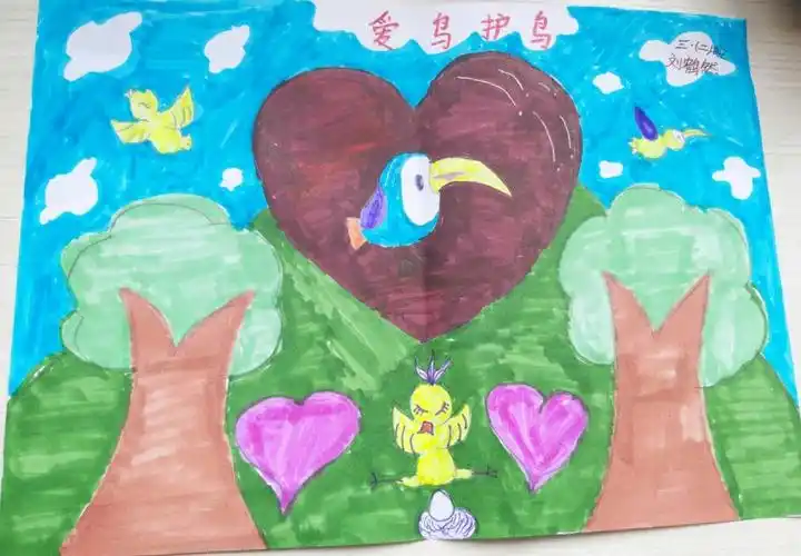 小鸟回家——三科爱鸟护鸟宣传手抄报及书画