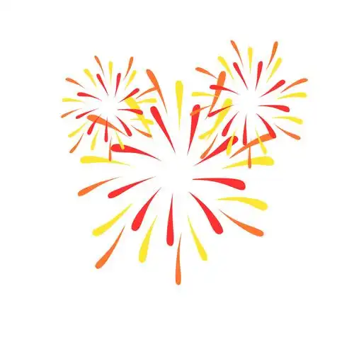 橙色手绘烟花gif动态图春节烟花元素