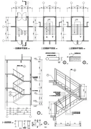 普通楼梯详图设计,共 44个(可直接编辑修改)