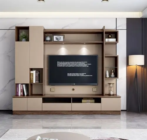 北意空间客厅电视柜组合墙 简约北欧风格电视柜影视墙 电视背景柜