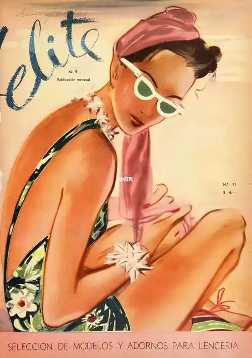 复古手绘no.11178西班牙时尚杂志封面合集