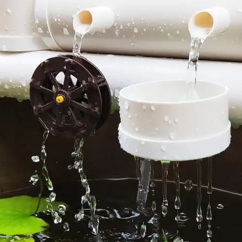 p2鱼缸过滤器水循环流水瓷缸石槽圆形瓦缸养鱼过滤设备