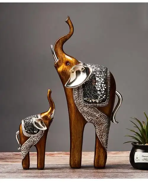 沁可思北欧大象摆件客厅电视柜酒柜装饰品家居轻奢玄关艺术简约现代心