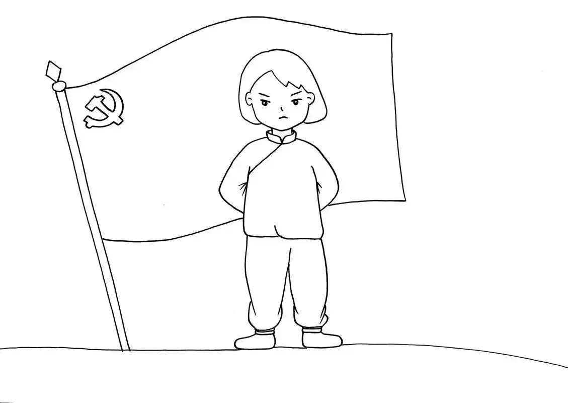 红色故事的绘画 - 抖音