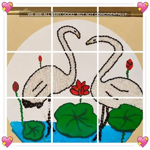 "豆中妙趣"手工豆子粘贴画