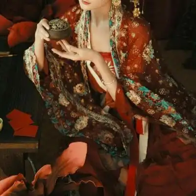 红衣古风女头像高清雍容华贵的古装真人女头图片