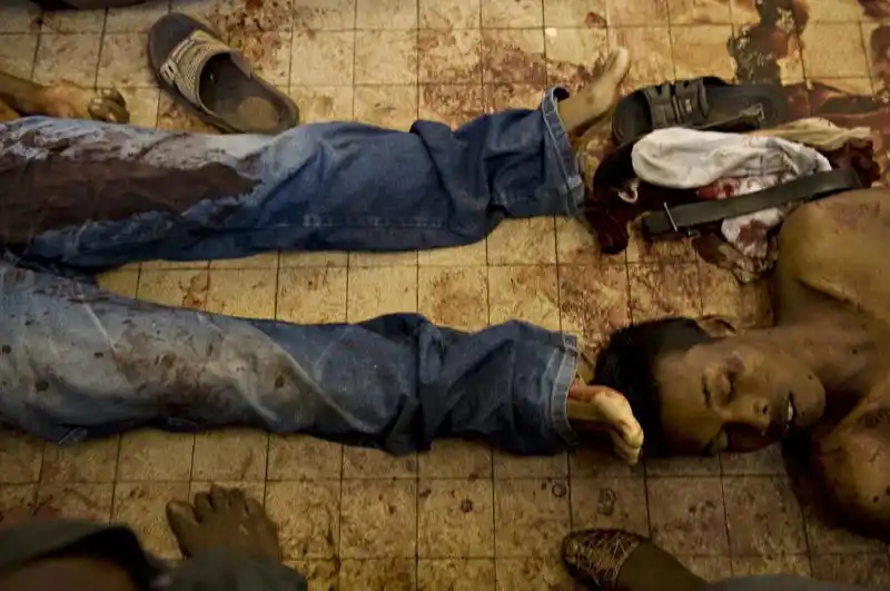 示威者遗体停放在太平间