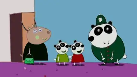 小猪佩奇:幼儿园来了一对熊猫双胞胎宝宝!