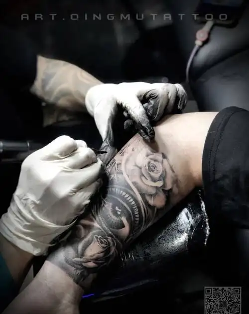 小臂内侧写实纹身图片手臂欧美写实纹身图案