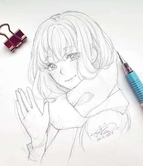 初学者动漫人物线稿素材铅笔画动漫人物素材大全