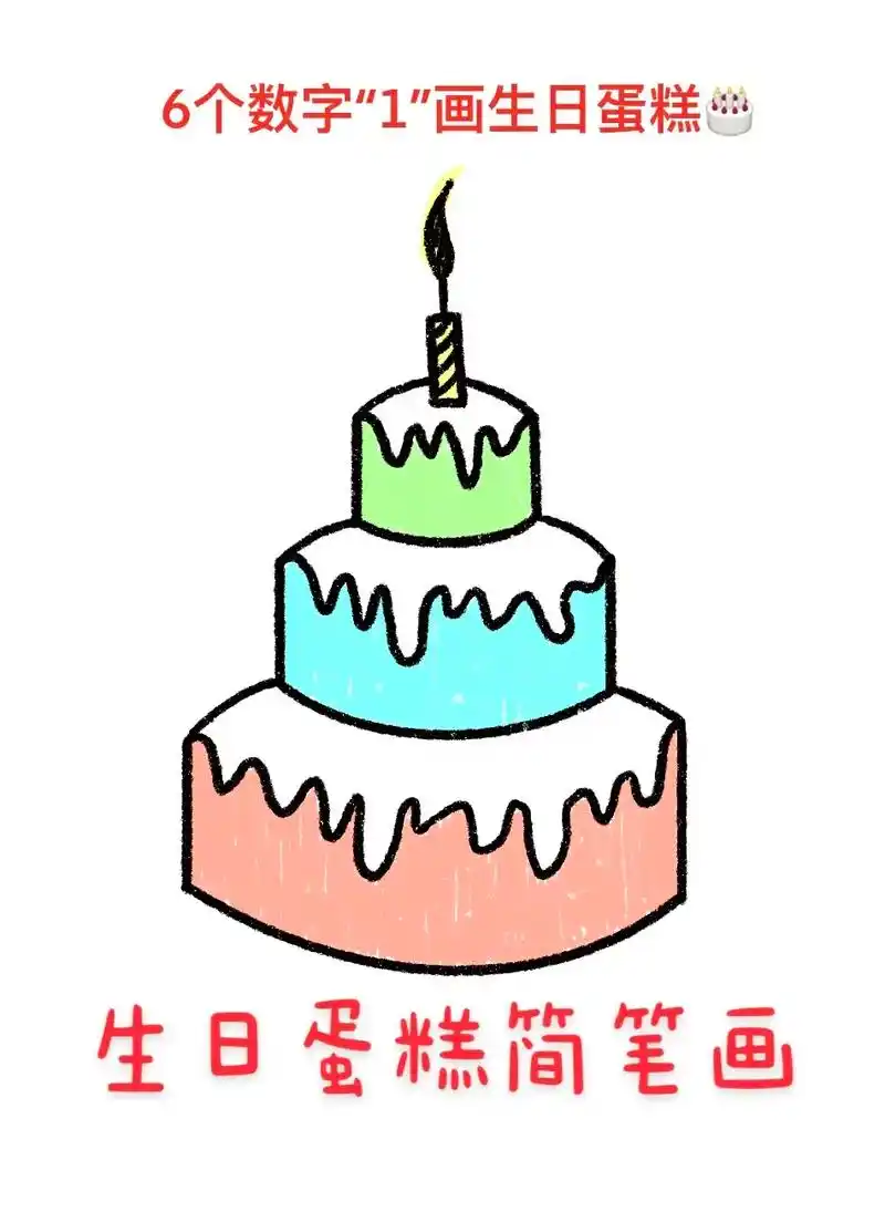 生日蛋糕教程来了,记得收藏起来哦.#图文伙伴计划 #简笔画 - 抖音