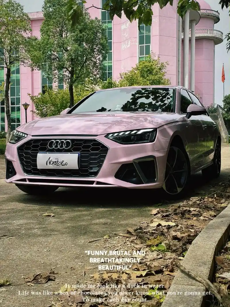 粉色控 #奥迪a4l改色海棠粉今天的太阳是粉色的,不知道 - 抖音