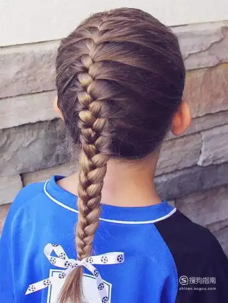 然后再把后面的头发简单地编一下,这样就形成了漂亮儿童辫子了