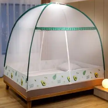 文章蚊帐蚊帐家用新款蚊子帐折叠可收文章榻榻米1米5免安装蒙古包防摔
